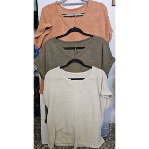 Lot of 3 Waffle Knitt Top